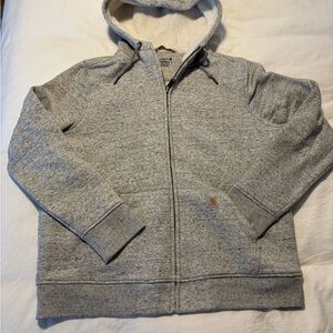 Carhartt Light Gray Sherpa-Lined Hoodie
